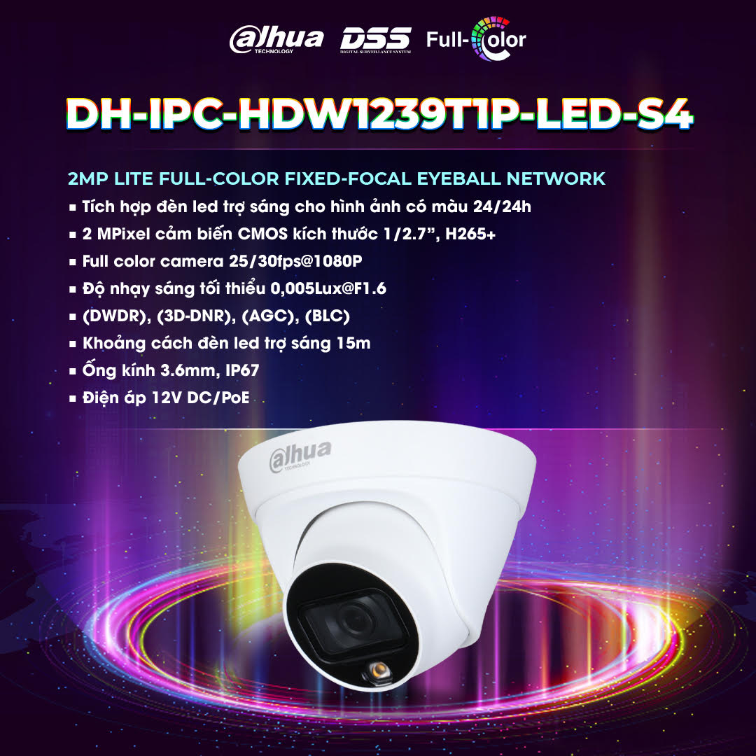 Camera DH-IPC-HDW1239T1P-LED-S4
