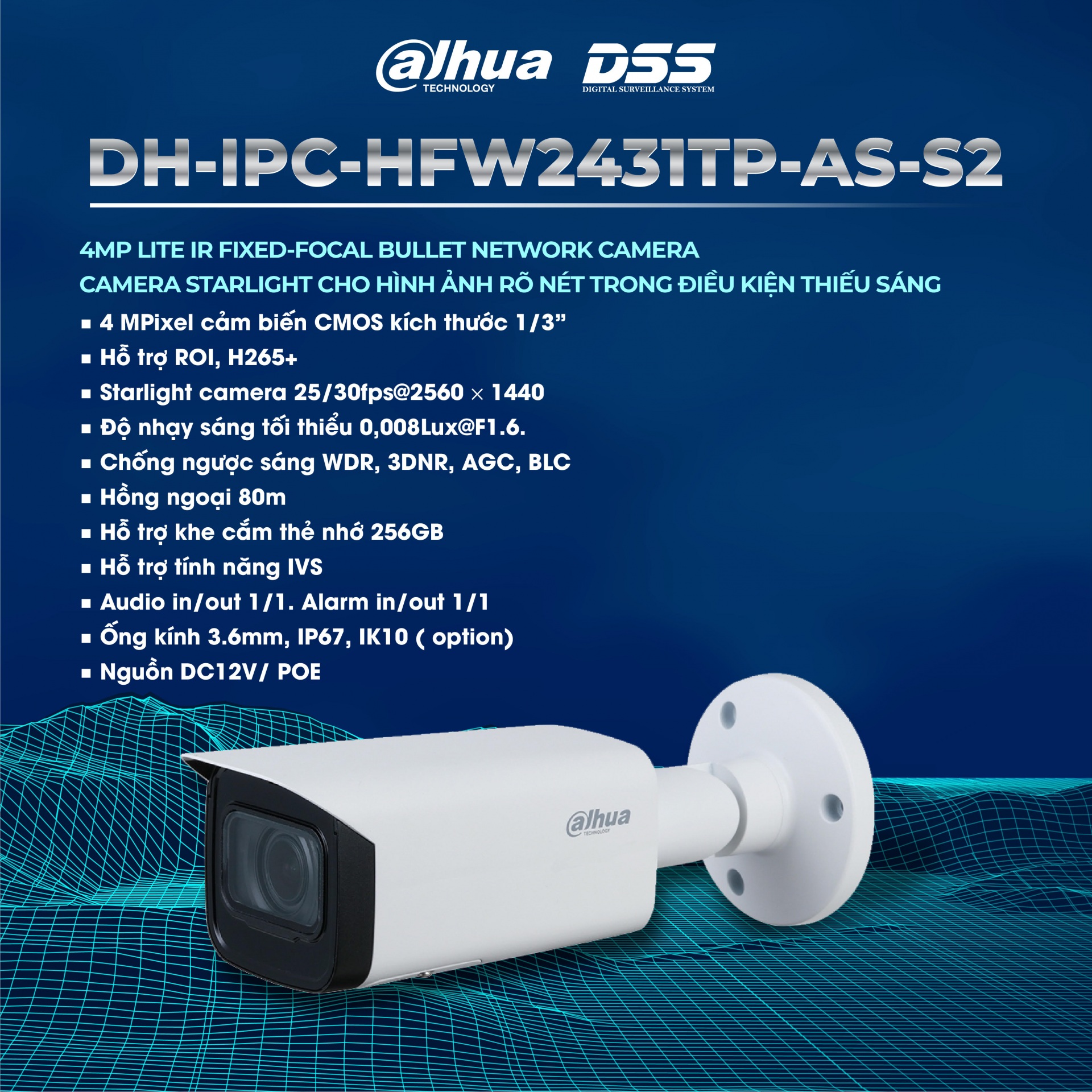 Camera DH-IPC-HFW2431TP-AS-S2